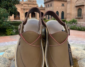 Handmade Chestnut Brown Kaptaan Chappal | Traditional Peshawari Chappal for Men | SoleMehal Exclusive
