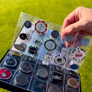 Golf Ball Marker Book. Collectors album holds up to 240 markers.