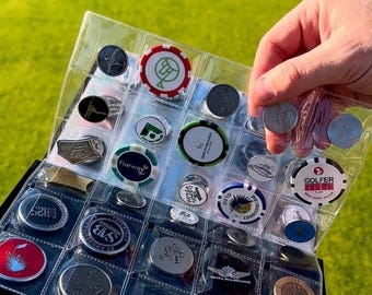 Golf Ball Marker Book. Collectors album holds up to 240 markers.
