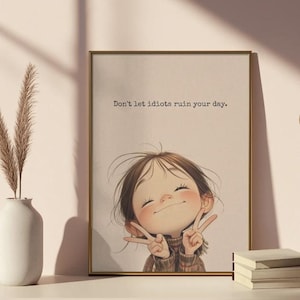 Motivation Quote Cute Poster Girl Drawing Cute Poster Wall Art Gift PNG Inspiration Motivational Quotes JPG Instant Printable Home Decor Art