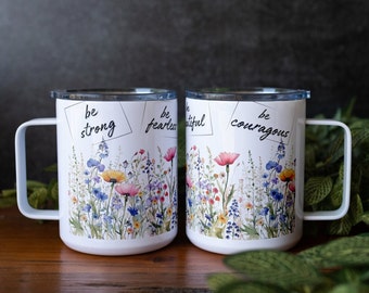 Plant Your Garden Insulated Travel Mug with Lid | 12 oz Coffee Mug | Inspirational | Cherry Lake Studio