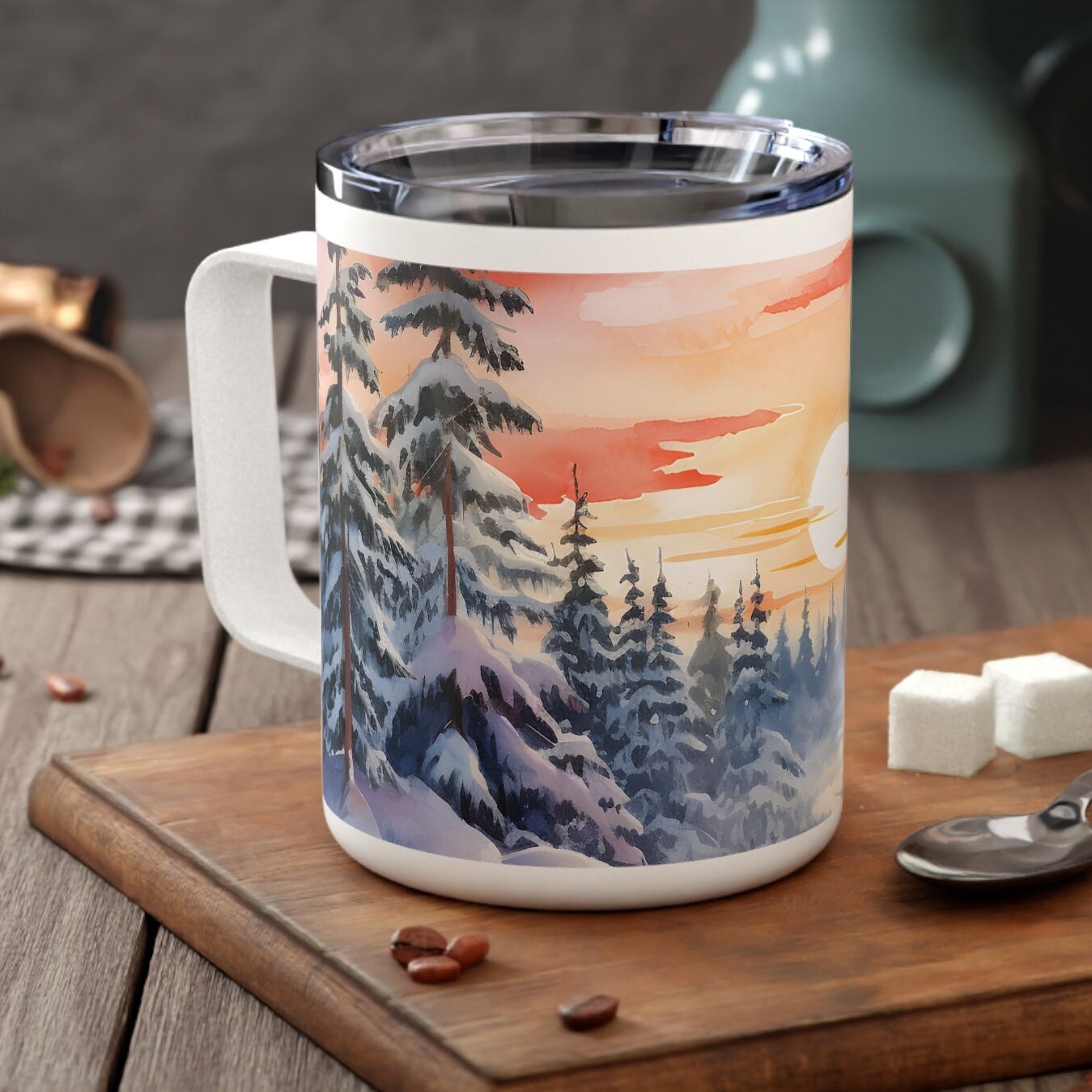 Nature Travel Mug, Sunset Abandoned Jetty, Steel Thermal Cup, 16 oz, by  Ambesonne