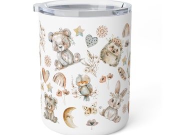 Woodland Animals Insulated Travel Mug with Lid and Handle 12 oz | Cherry Lake Studio