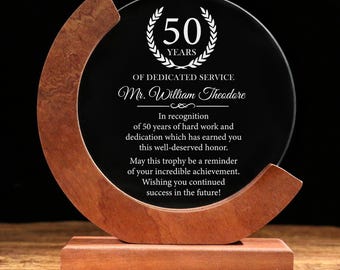Premio de cristal personalizado para jefes: trofeo de cristal personalizado para empleados con caja de regalo, placa de agradecimiento para gerentes y mentores.