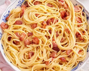 Pasta Carbonara Digital Recipe Printable Recipe Instant Download PDF Easy Recipe Kitchen Cooking Gift Recipe Printable Recipe Download
