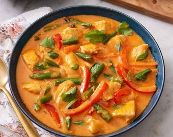 Thai Red Curry Recipe Digital Recipe Printable Recipe Instant Download PDF Easy Recipe Card Kitchen Decor Cooking Gift Recipe Download