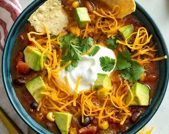 Taco Soup Digital Recipe Printable Recipe Instant Download PDF Easy Recipe Kitchen Cooking Gift Recipe Printable Recipe Download