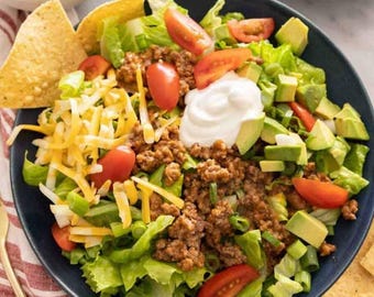 Taco Salad Digital Recipe Printable Recipe Instant Download PDF Easy Recipe Kitchen Cooking Gift Recipe Printable Recipe Download