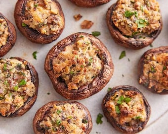 Stuffed Mushrooms Digital Recipe Printable Recipe Instant Download PDF Easy Recipe Kitchen Cooking Gift Recipe Printable Recipe Download