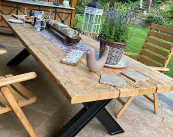 Esstisch holz nach Maß aus Massivholz - handgefertigter Holztisch - Bohlentisch individuell - rustikaler Esstisch - Maßanfertigung Möbel