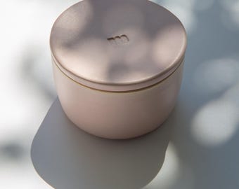 Pot à beurre français en céramique - Pot à beurre fait main, cadeau poterie émaillée rose sans danger pour les aliments
