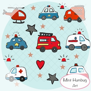 Einsatzfahrzeug PNG: Feuerwehr, Polizei, Krankenwagen (Digitaler Download)