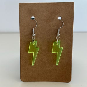 Neon Lightning Bolt Dangle Earrings