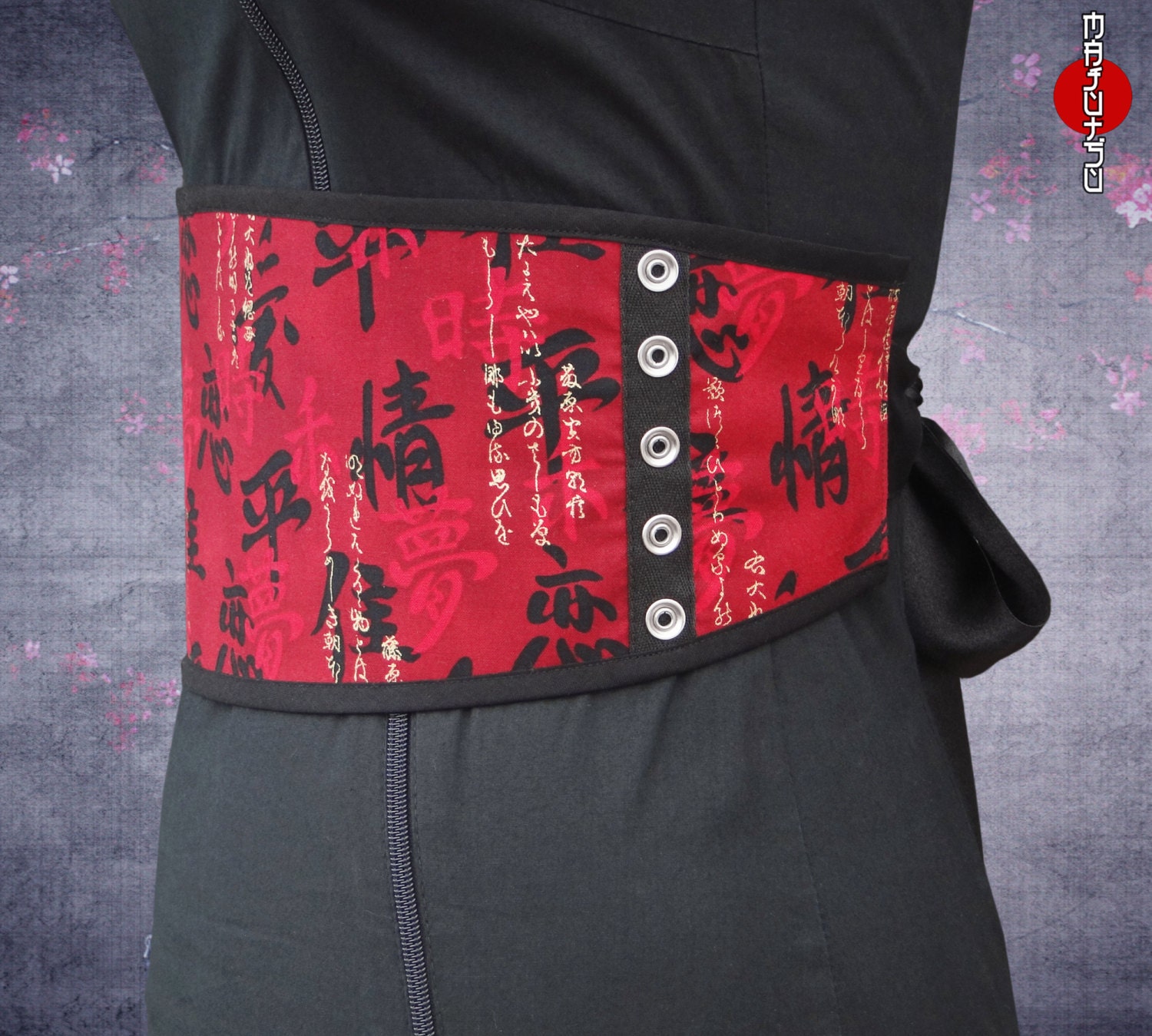 Cinturón de kimono Obi, Kanji japonés, cinturón de envoltura ancha