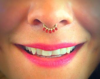 Custom Septum Ring, 14k Gold/ Rose Gold/ Argentium Silver Nose Ring/ .930 Argentium silver