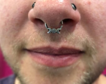 Goddess Triple Moon Septum Ring