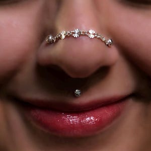 Chaînes de nez en argent sterling Starburst