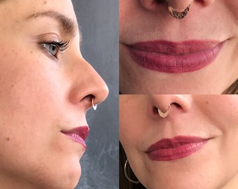 14K Gold Fill Hammered Septum Ring