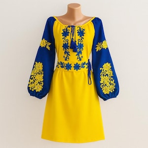 Vyshyvanka Dress, Linen Clothing, Ukrainian Dress, Natural Linen, Ukrainian Vyshyvanka, Hand Embroidered, Vyshyvanka, Womens Linen Dress