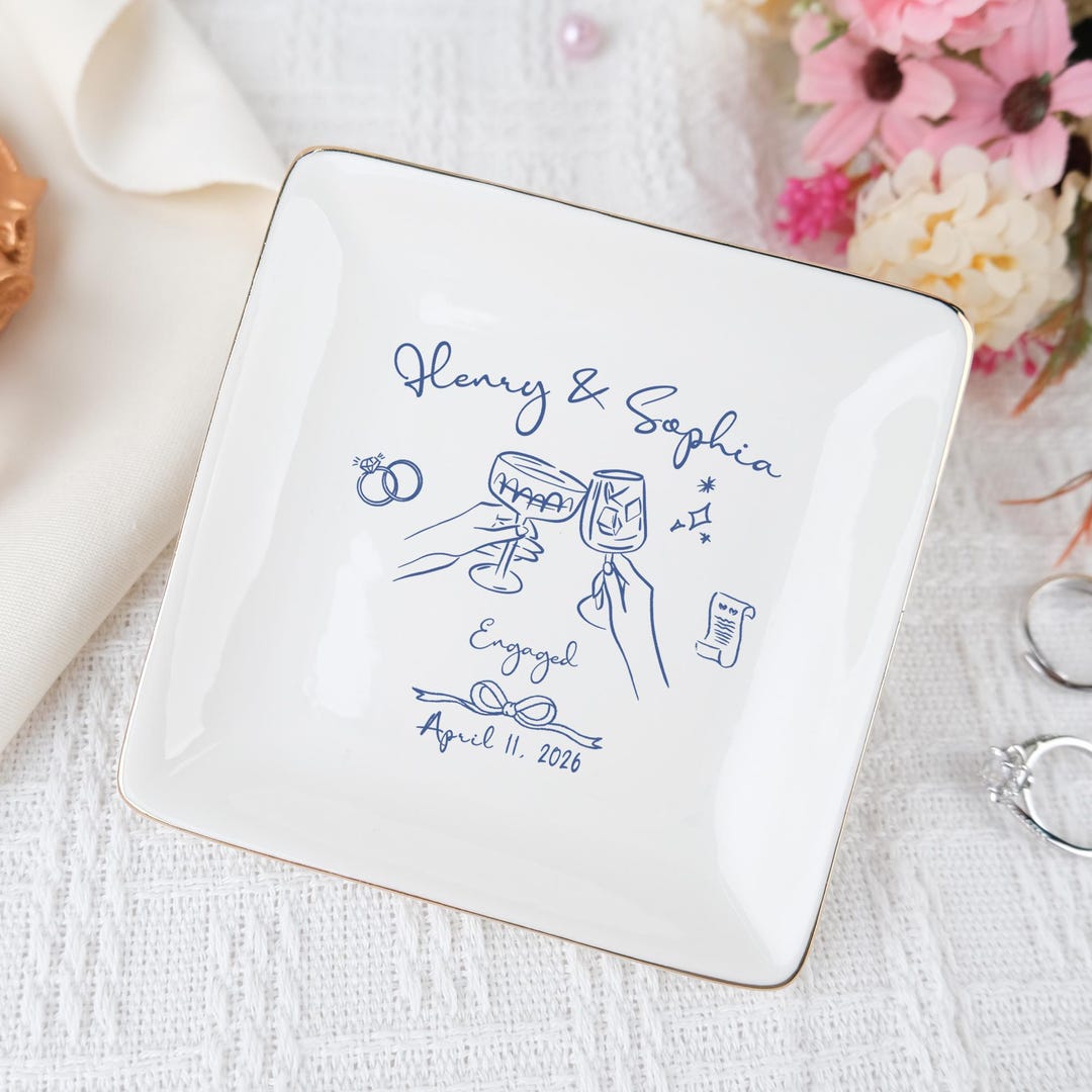 Personalized Custom Engagement Ring Dish,wedding Ring Dish,ceramic ...