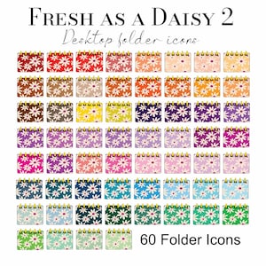 Daisy Folder Icons | Pastel Desktop Organizer (Digital Download)