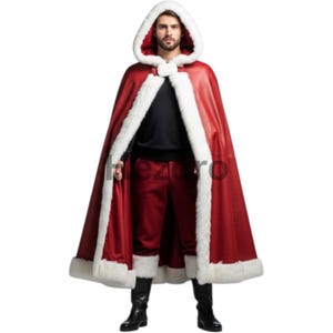 Roter Nikolaus-Mantel mit Pelzbesatz: Festliches Weihnachtskostüm