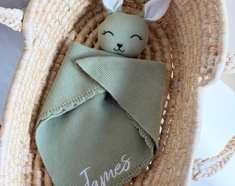 Personalized Baby Lovey with Name | Bunny Comfort Blanket