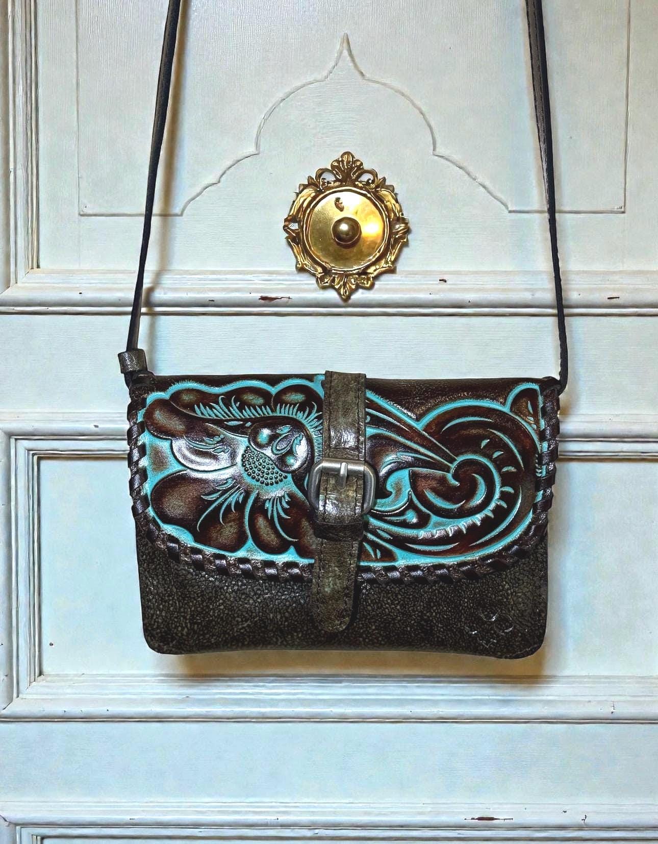 Patricia Nash Tooled Turquoise Rowan Belt Small Turquoise Stone Tooled Belt – TGC Brands main image 3