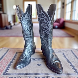 70s Tony Lama usa ウエスタンブーツ 6½ レザー ブラック 黒タグ 70's〜Tony Lama トニーラマ TEXASウエスタンブーツ USA