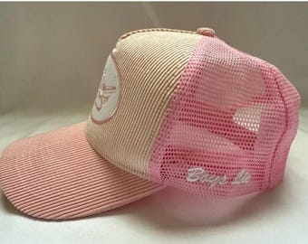 NEW Boys Lie Truly Corduroy Mesh Back Heart Embroidered A-Frame Trucker Hat OS Boys Lie | Accessories | Boys Lie Pink Corduroy Trucker Hat  main image 2