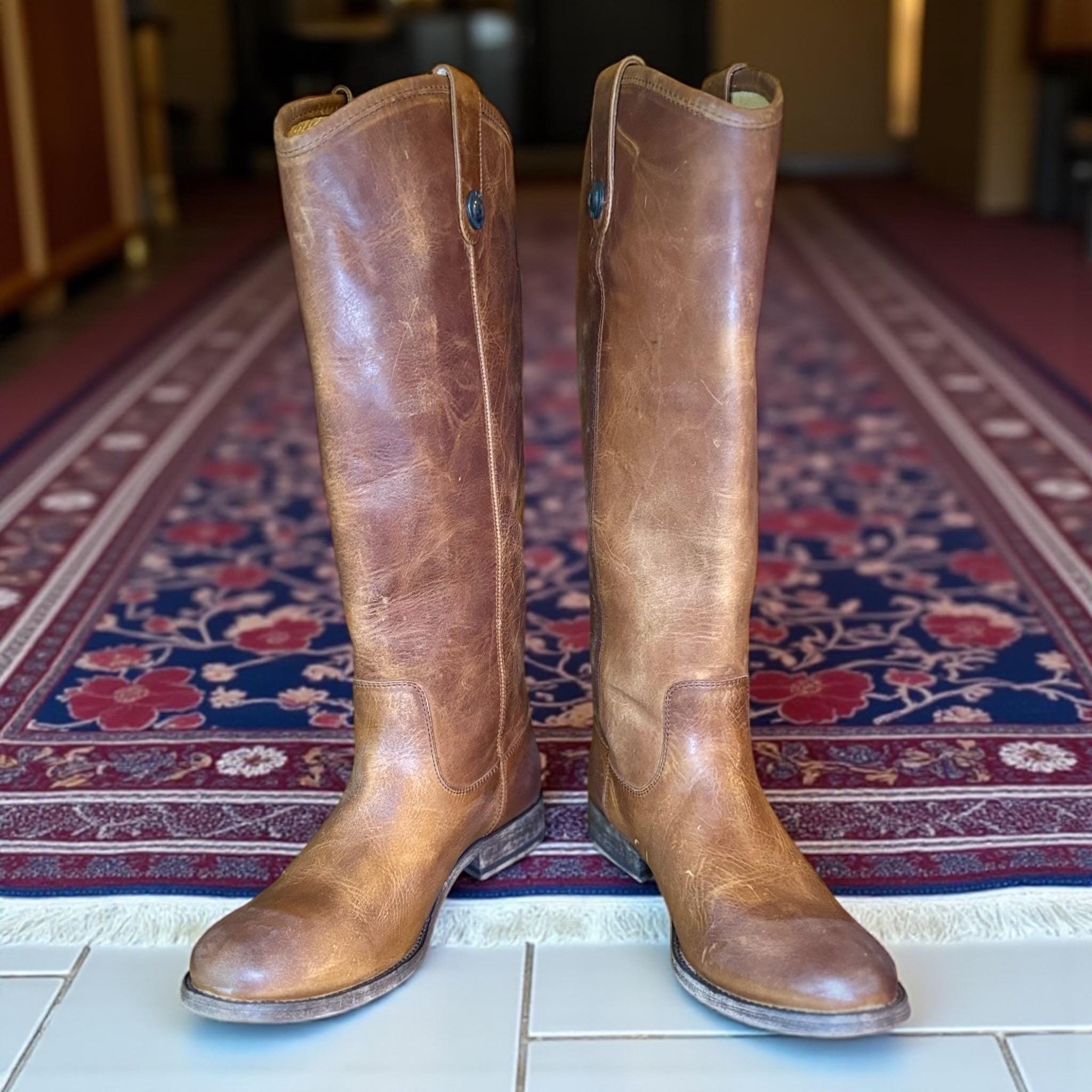 Vintage Frye ブラウン ロングブーツ 6 B Vintage Frye Campus brown long riding knee high boots, round