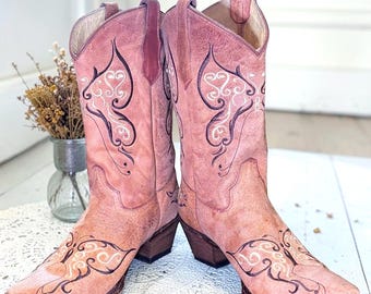Botas vaqueras Corral Circle G con bordado de mariposa • Talla 9 M para mujer • Hechas en México
