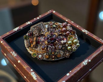 Joseph Esposito 925 Espo Cz Belt Buckle Floral Motif  display picture 3