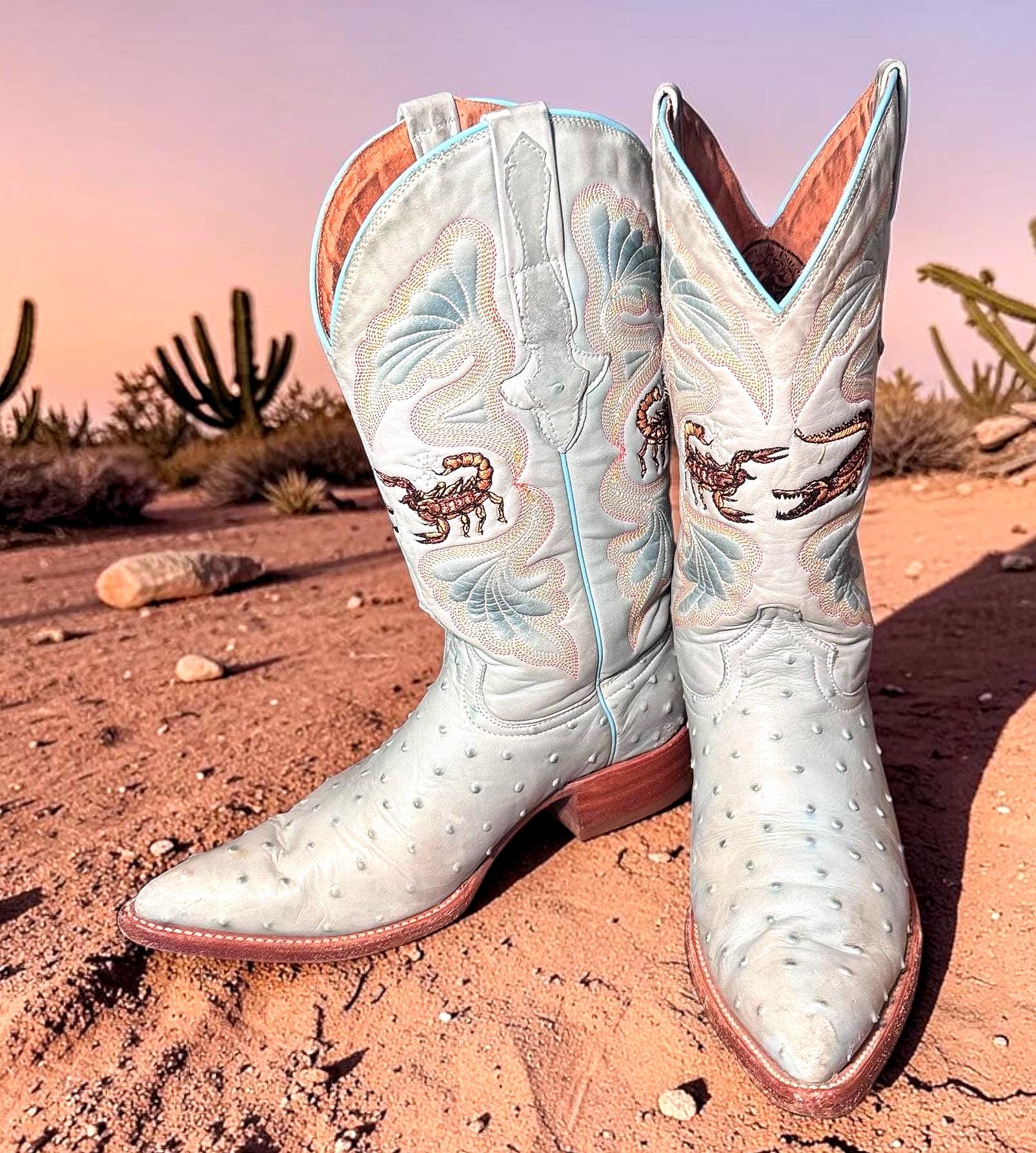 Ostrich Cowboy Boots - Etsy display picture 1
