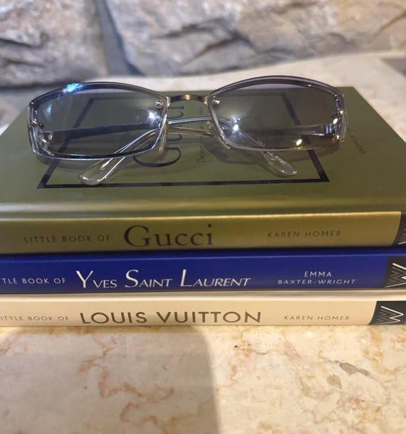 Y2K Silver Rectangular Sunglasses: Light Smoke Le… - image 4