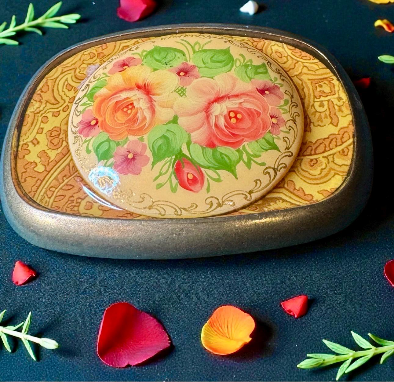 Vintage Allison Daniel Floral Belt Buckle | Handcrafted  display picture 2