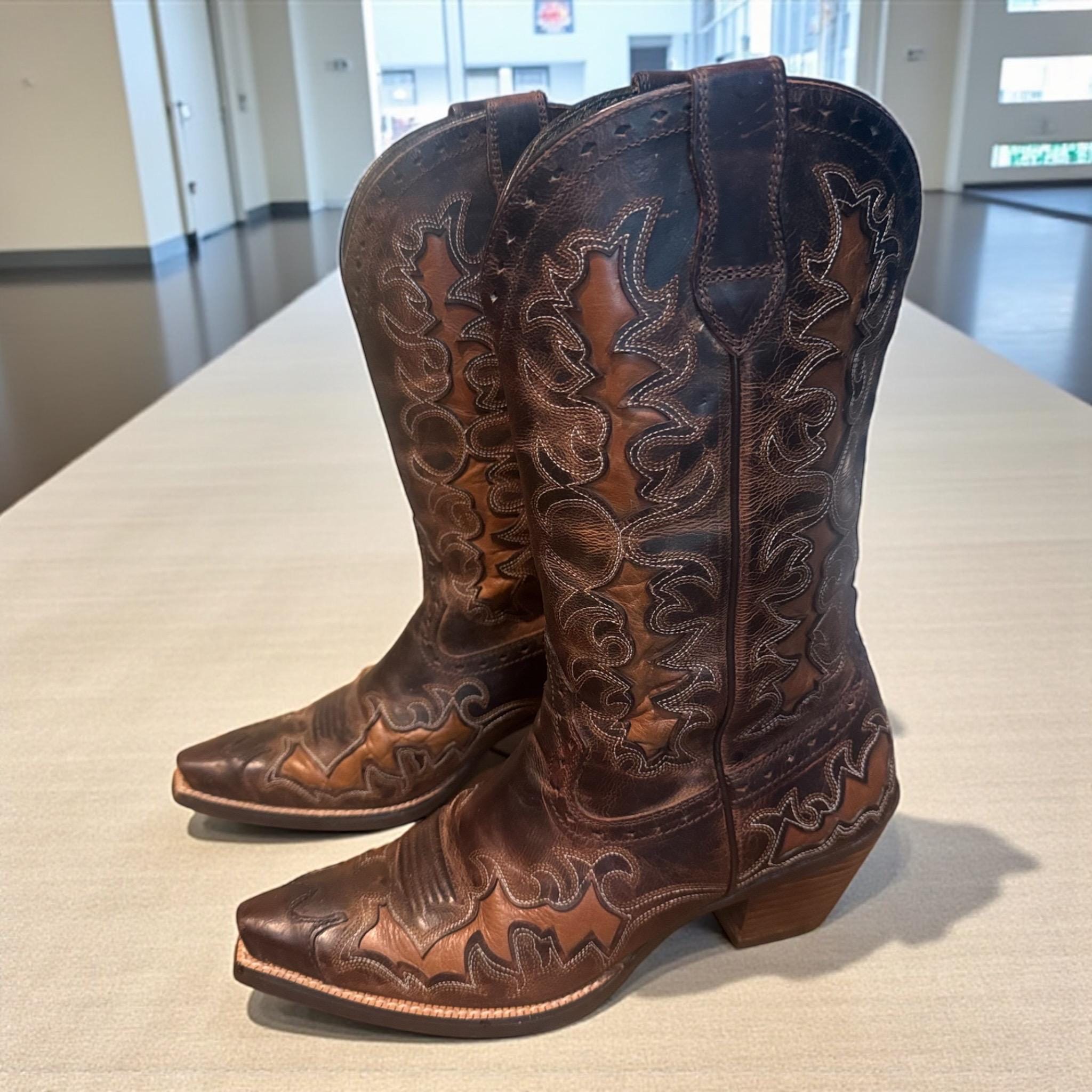 Ariat Dark Brown Leather Boots with Embroidery Ariat Embroidered Cowboy Boots: Dark Brown Leather, Women main image 2