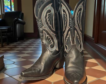 Laredo “Canyon” Leather Western Boots – Women’s 9M, Turquoise Embroidery