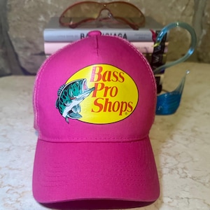 Vintage Hot Pink Bass Pro Shops Trucker Hat: Y2K Neon Snapback