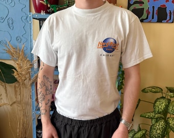 Vintage Hard Rock Cafe Canada T-shirt M, jaren 90 stijl gitaar graphic T-shirt retro muziek, shirt voor verzamelaars, uniseks streetwear