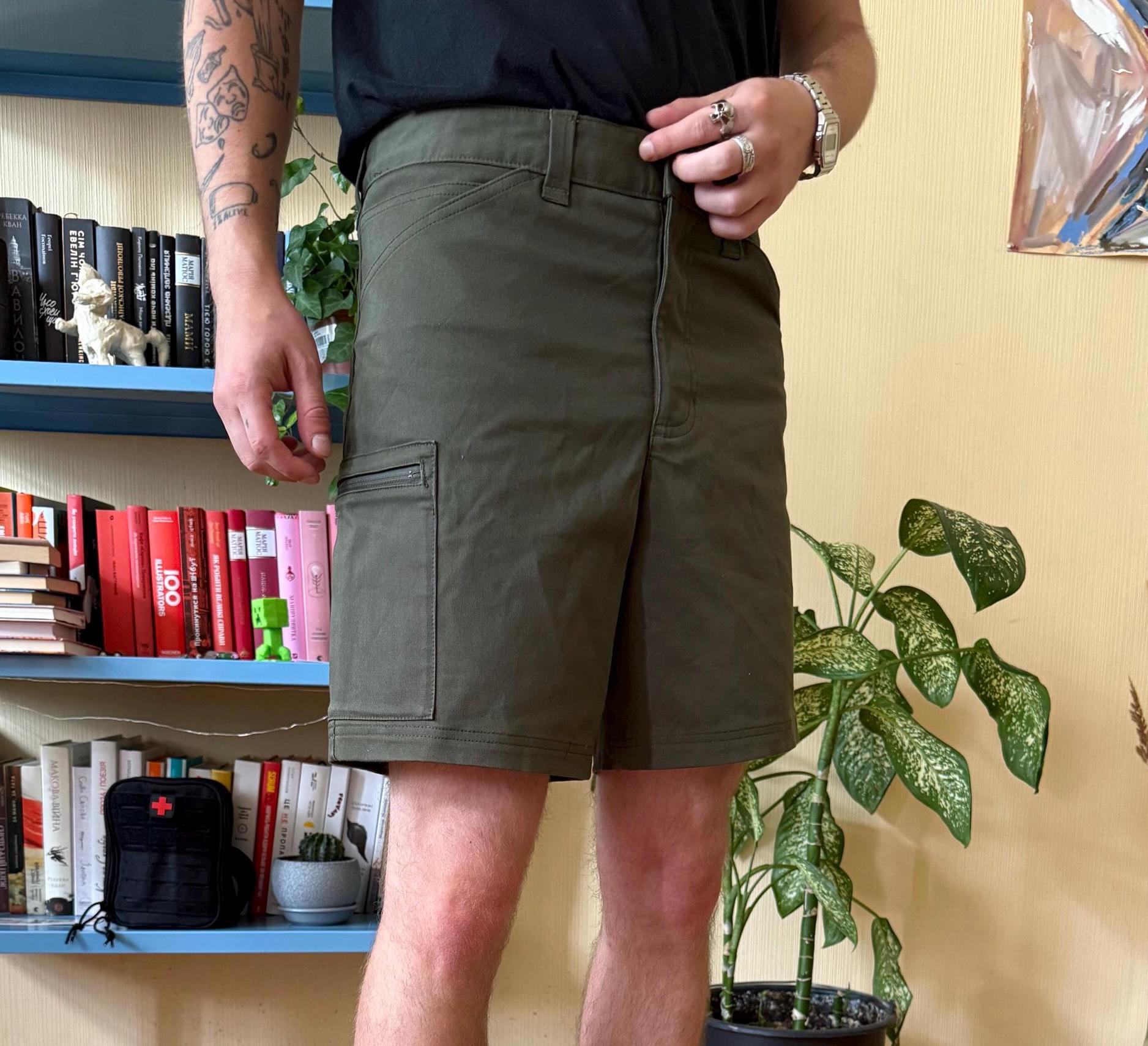 Nike SB Skate Shorts Olive Green Cotton Blend Utility Cargo Shorts, 30