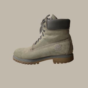 Botas Timberland vintage grises de 6 pulgadas, talla 8.5 de EE. UU., de cuero nobuk, impermeables