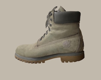 Vintage Timberland Boots Gray 6 Inch US 8.5 Nubuck Leather Waterproof