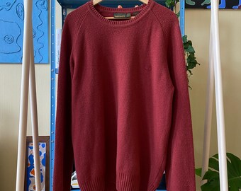 Timberland Lambswool Strickpullover Burgundy Herren Größe L
