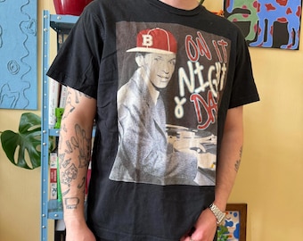 Vintage Bench Frank Sinatra T-Shirt Night and Day DJ Graphic Tee Schwarz Size XL