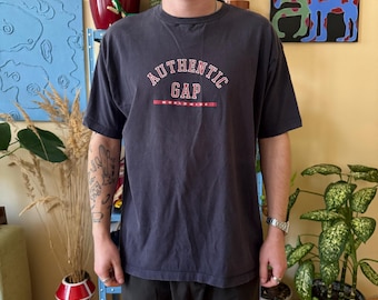 Vintage GAP-T-shirt L, VS gemaakt jaren 90 marineblauw authentiek T-shirt met logo