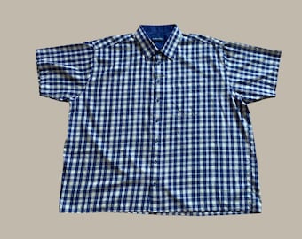 Vintage Doppel TWO Kariertes Kurzarm Hemd Männer Gr. 2XL