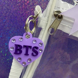 BTS Bangtan lila k-pop Herz Taschenschlüsselanhänger