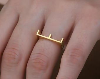 Sterling Silver Custom Letter Ring: Thin Alphabet Ring, Personalized Jewelry