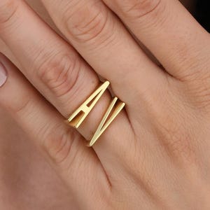 Dainty Silver Initial Ring, Personalized Letter Ring, Slim Alphabet Ring, Minimalist Initial Ring, Gifts for Girlfriend, A-Z Ring for Her